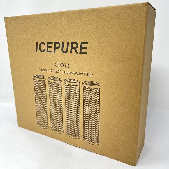 4x IcePure CT010 1 Micron 10.5”X12”X3" Carbon Water Filter Cartridge Replacement - Picture 1 of 5